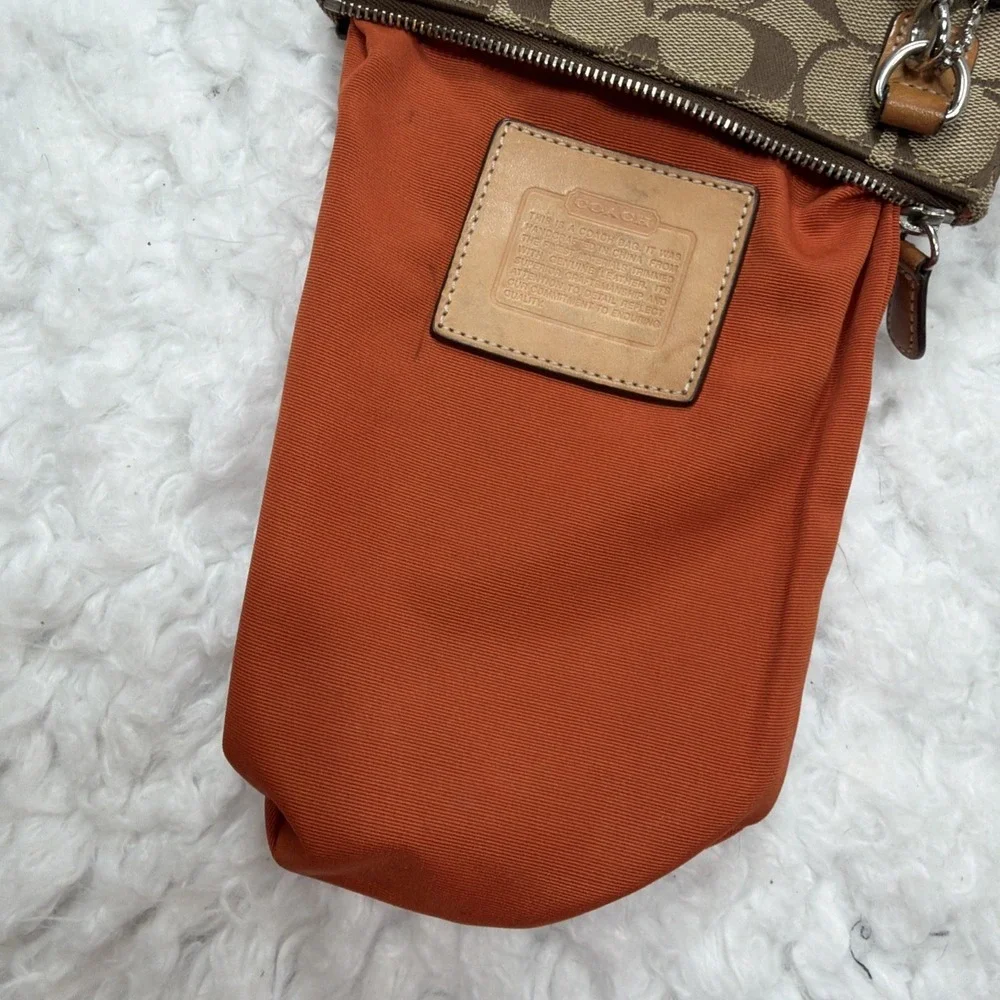 Vintage Y2K COACH Cross Body Shoulder Bag Satchel Beige Khaki Tan BIG C VTG 00's - Picture 8 of 12